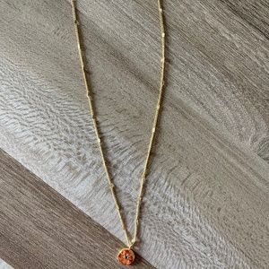 Gorjana Power Birthstone Coin Necklace in Sapphire